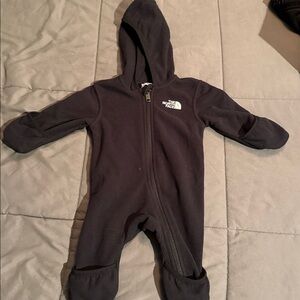 The North Face Charcoal Fleece Baby Onesie